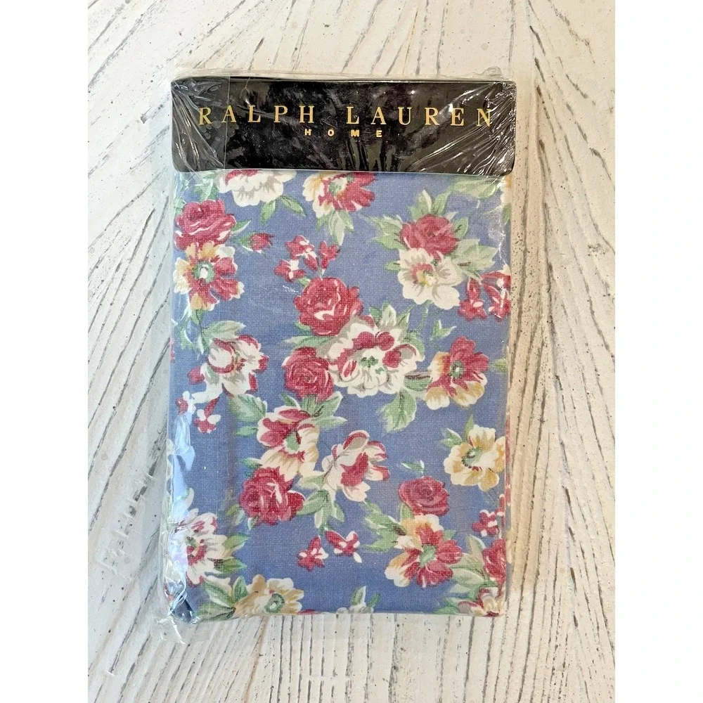 Vtg ‎ New Ralph Lauren Hope Floral Blue Standard Set Of  2 Pillowcases NIP